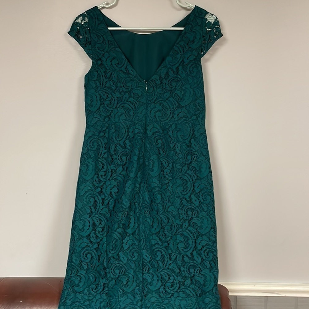 J Crew teal lace lined sheath dress , size 2, great condition! - Picture 3 of 9